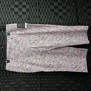 NWT Counterparts Geometric  Cropped Super Stretch Pull On Pants SZ 16W